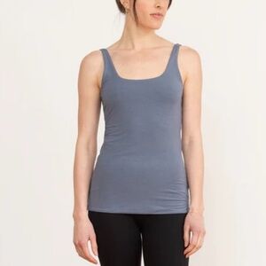 ADAY not so basic scoop back modal tank in mineral blue